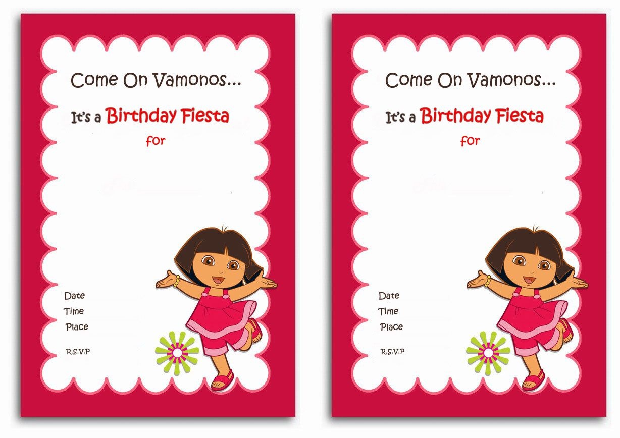 Download Now Free 1St Dora Birthday Invitations Wording | Bagvania - Dora Birthday Cards Free Printable