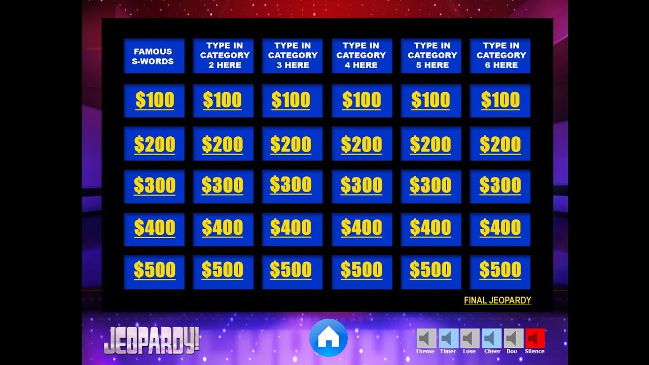 Free Printable Jeopardy Template Free Printable