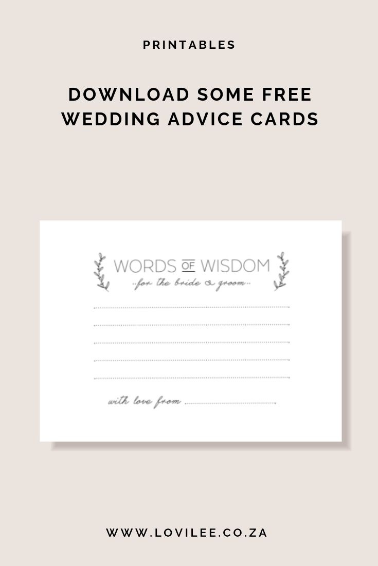 Download Your Free Wedding Advice Cards Printable | Free Printables - Free Printable Bridal Shower Cards