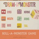 Draw A Monster Game For Kids [Free Printable] | Theme: Monsters   Roll A Monster Free Printable