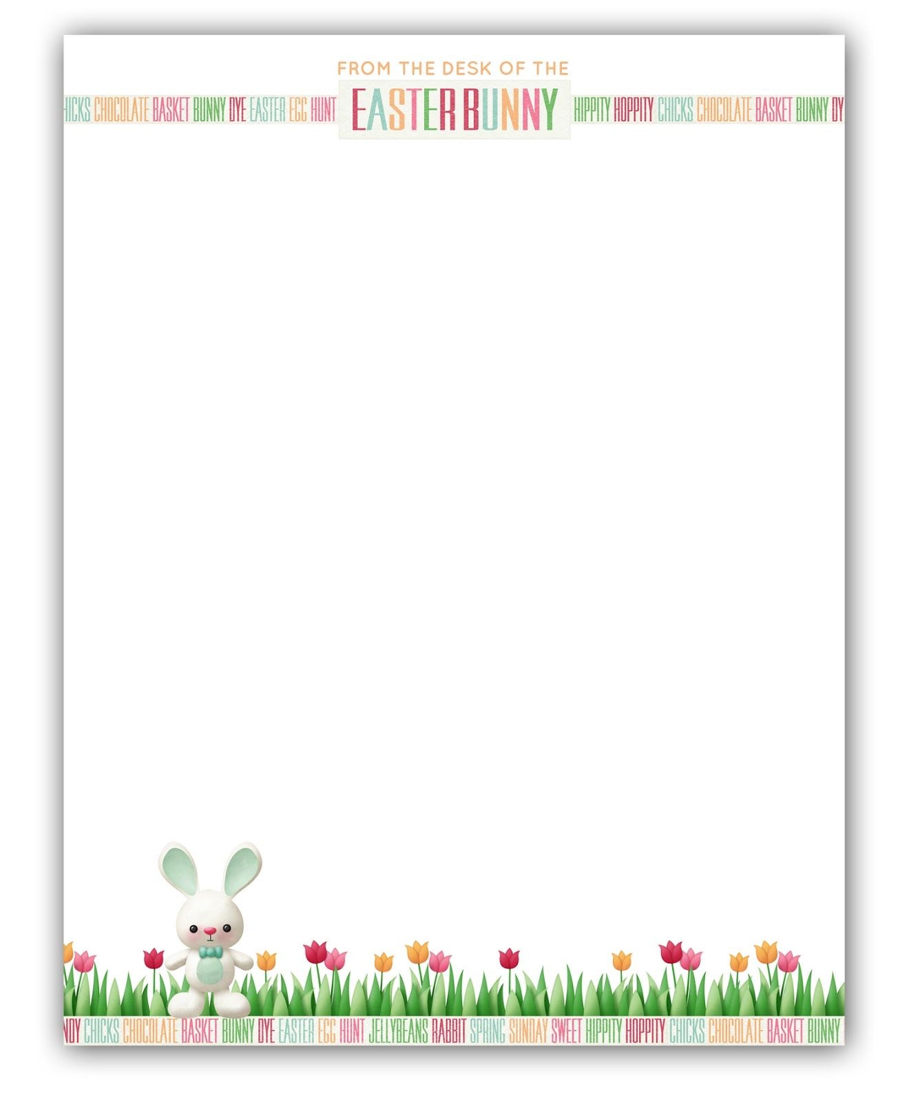 Easter Bunny Stationary | Free Printable | Printable Freebies! In - Free Printable Easter Stationery
