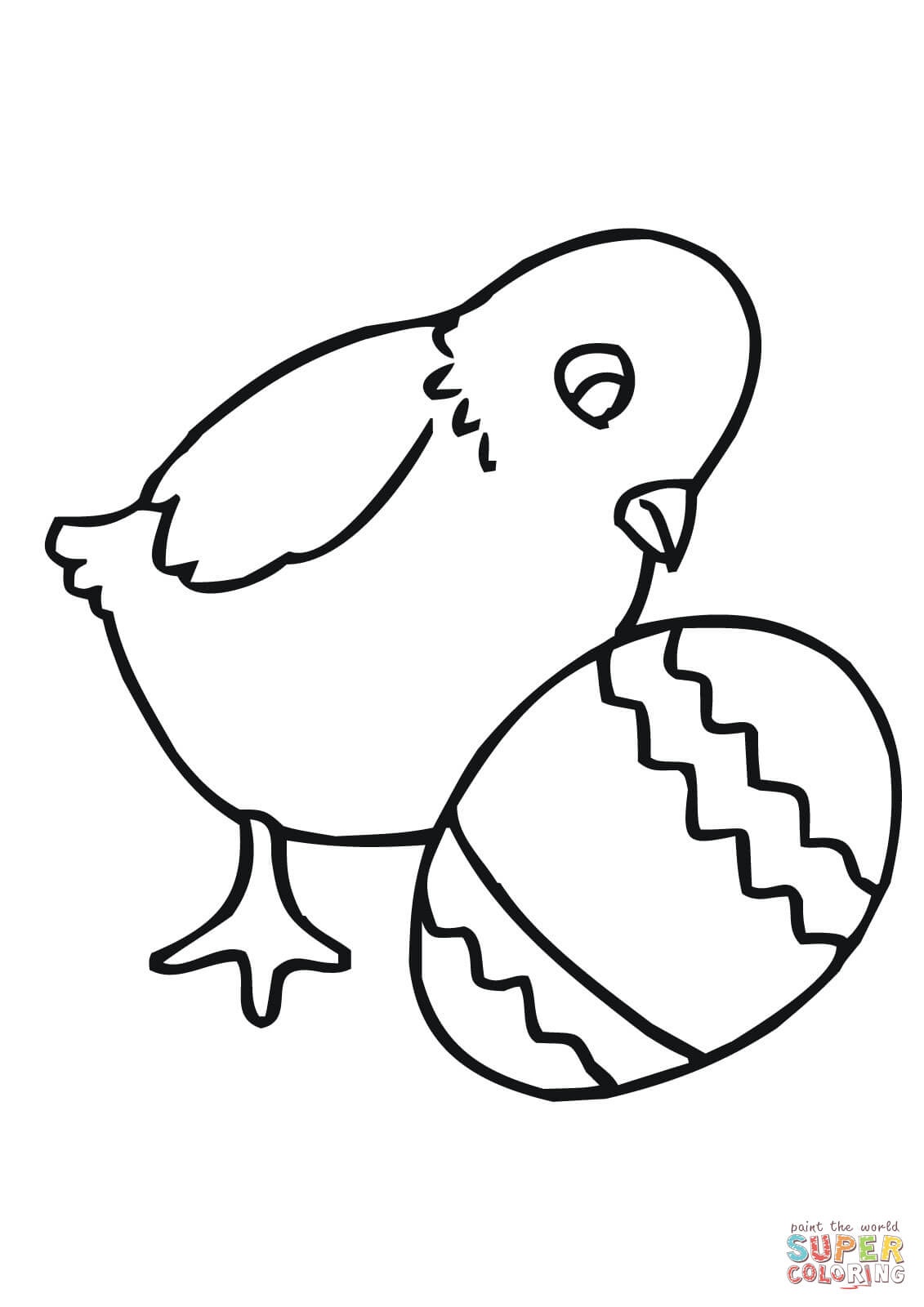 Easter Chick With Egg Coloring Page | Free Printable Coloring Pages - Free Printable Easter Baby Chick Coloring Pages