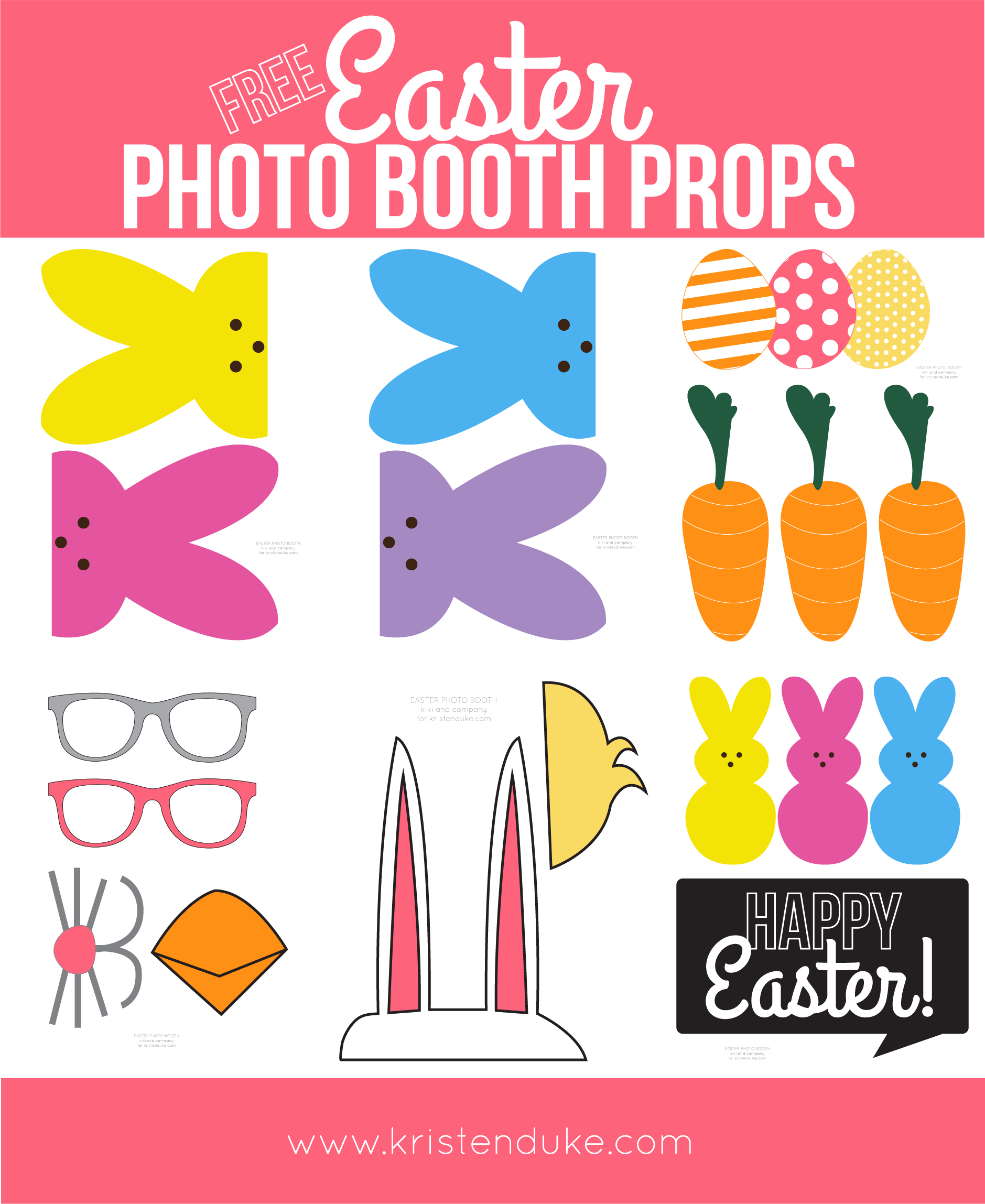 Easter Photo Booth Props From Capturing Joy With Kristen Duke - Free Photo Booth Props Printable Pdf