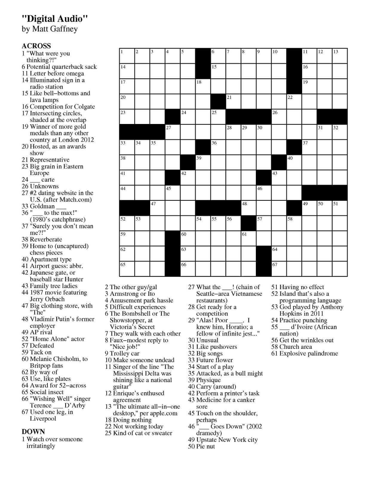 free daily crossword puzzles since 2002