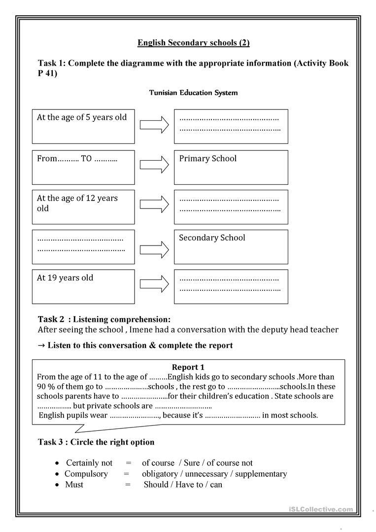 english worksheets for high school free printable