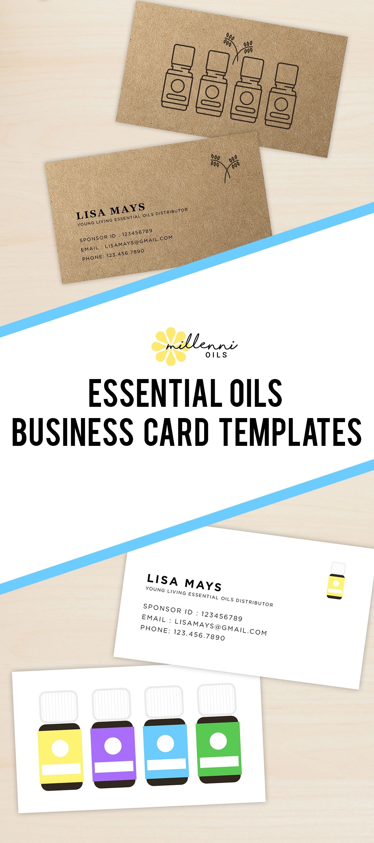 Essential Oil Business Cards, Young Living Essential Oils, Business - Free Printable Doterra Sample Cards