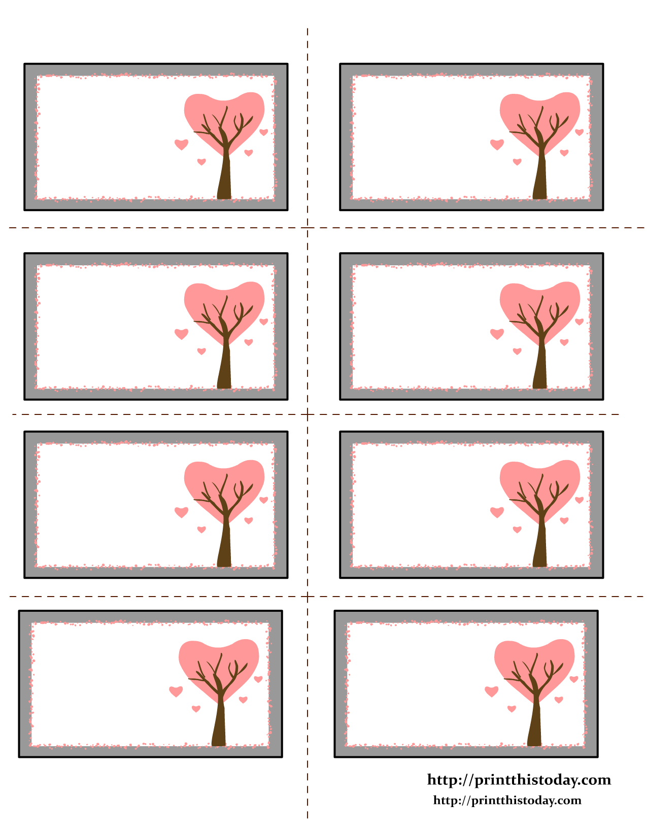 Etiquettes Imprimables | Valentine Labels With Love Birds On Tree - Free Printable Heart Labels