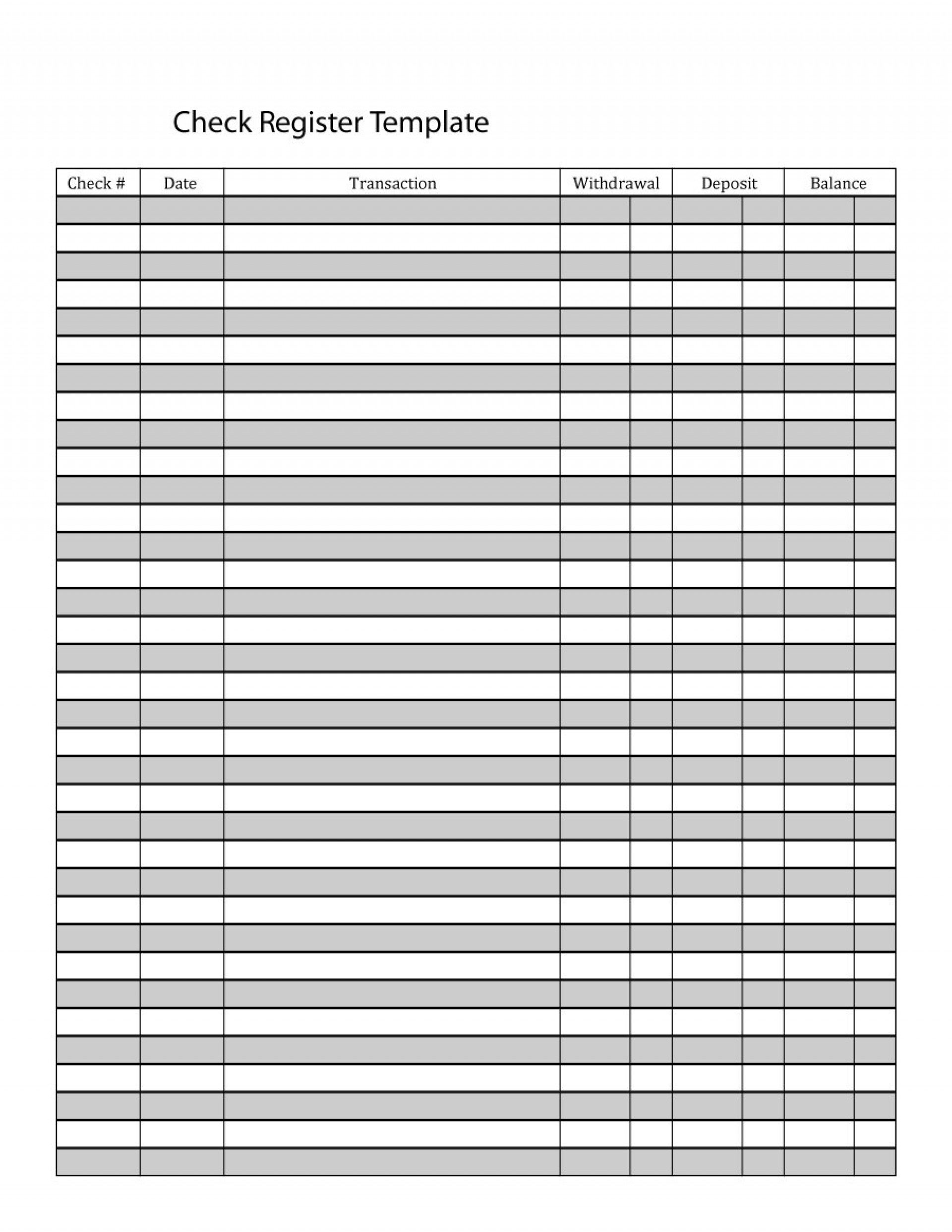 Excellent Blank Check Register Template Ideas Checkbook Free Bank - Free Printable Blank Check Register Template
