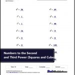 Exponents Worksheets For Numbers To The Second And Third Power   Free Printable Exponent Worksheets