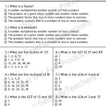 Factors And Multiples Quiz   4.oa.4 | School | Factors, Multiples   Free Printable Lcm Worksheets