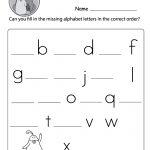 Fill In The Missing Letters Worksheet | Kindergarten Printables   Free Printable Alphabet Letters Upper And Lower Case