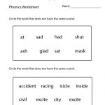 First Grade Phonics Worksheet Printable. The Bottom Part Is Advanced   Free Printable Phonics Worksheets For 4Th Grade