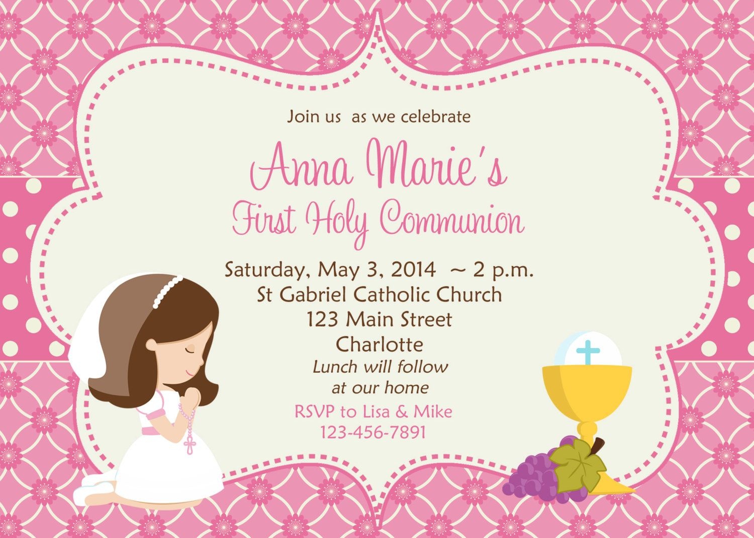 First Holy Communion Invitation Cards Free | Amber&amp;#039;s Communion Ideas - First Holy Communion Cards Printable Free