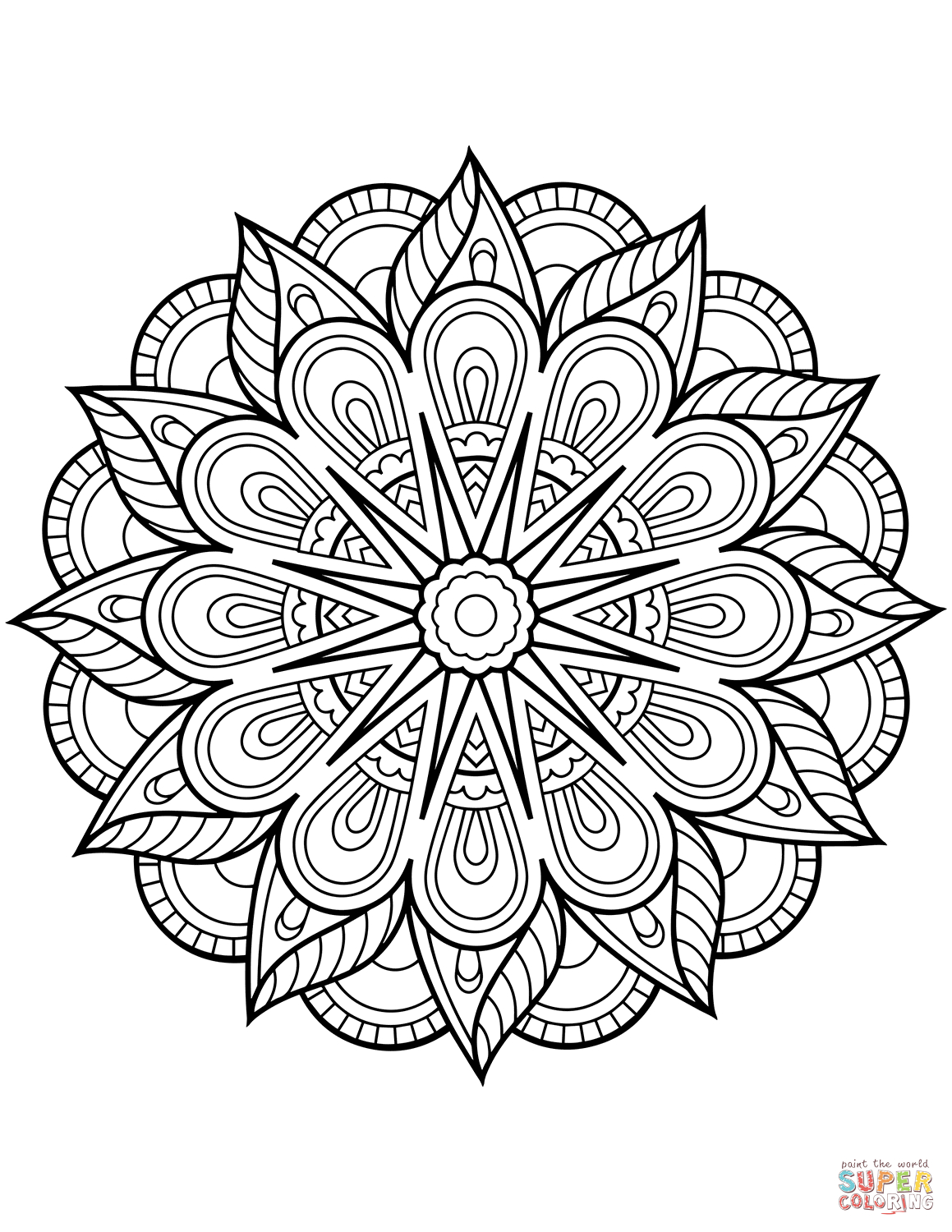 Flower Mandala Coloring Page Free Printable Coloring Pages | Line - Free Printable Mandala Patterns