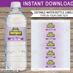 Fortnite Water Bottle Labels Template | Fortnite Birthday Party   Free Printable Water Bottle Labels For Birthday