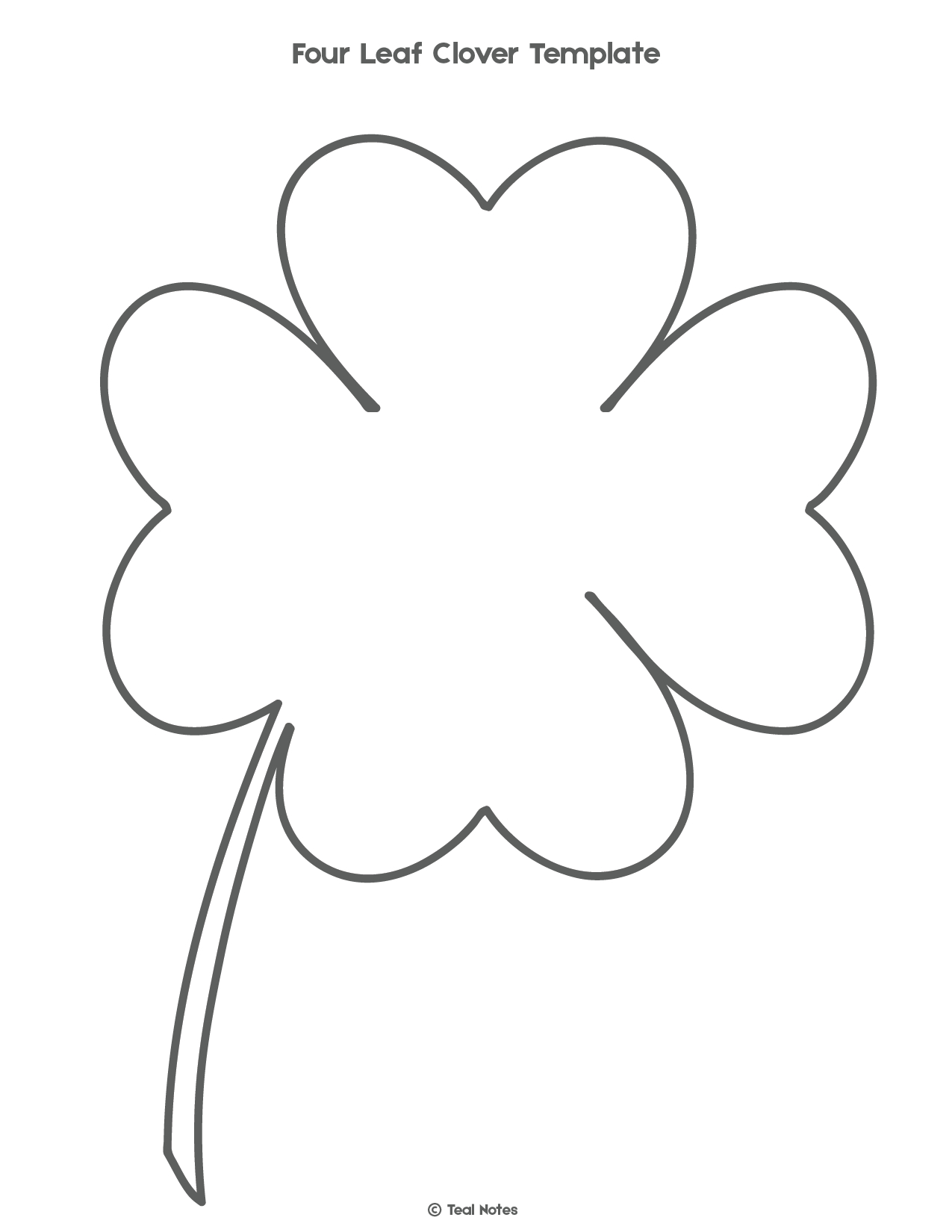 Four Leaf Clover Template: Free Shamrock Template Printable | Free - Four Leaf Clover Template Printable Free