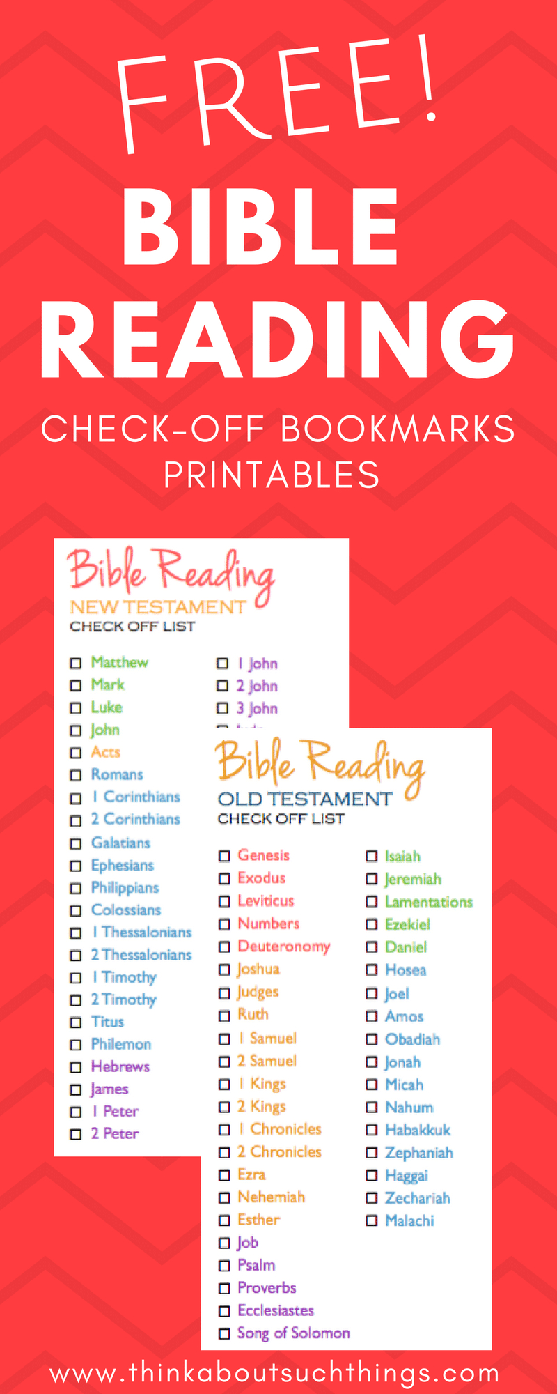 Free Bible Reading Check Off Bookmark Printable | The Best Of Think - Books Of The Bible Bookmark Printable Free