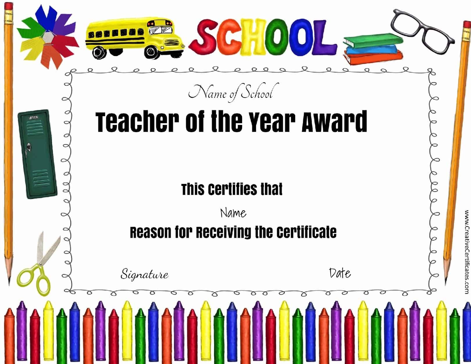 Free Certificate Of Appreciation For Teachers | Customize Online - Free Printable Awards