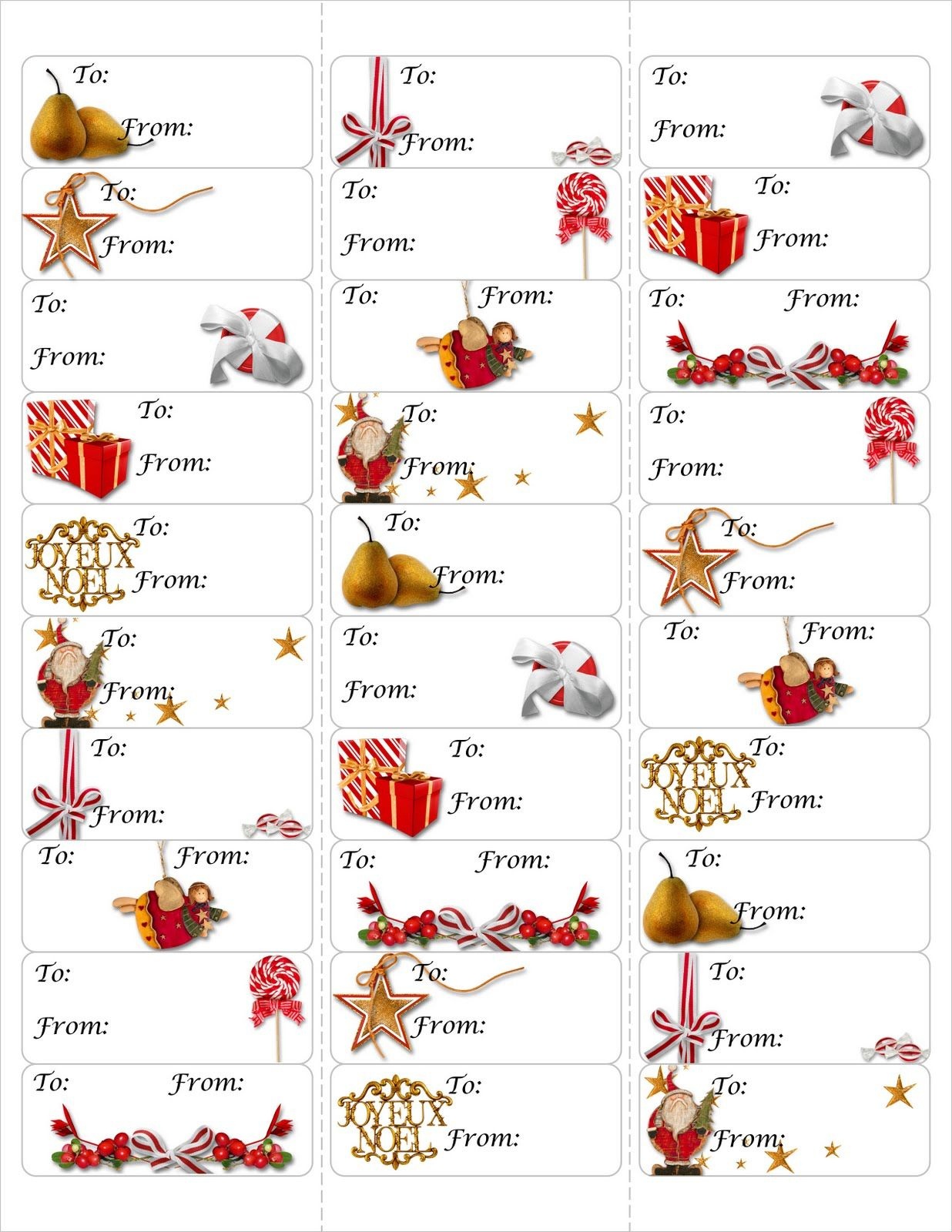 Free Christmas Gift Tag Printable ~ Print Either On Card Stock &amp;amp; Cut - Free Printable Gift Name Tags