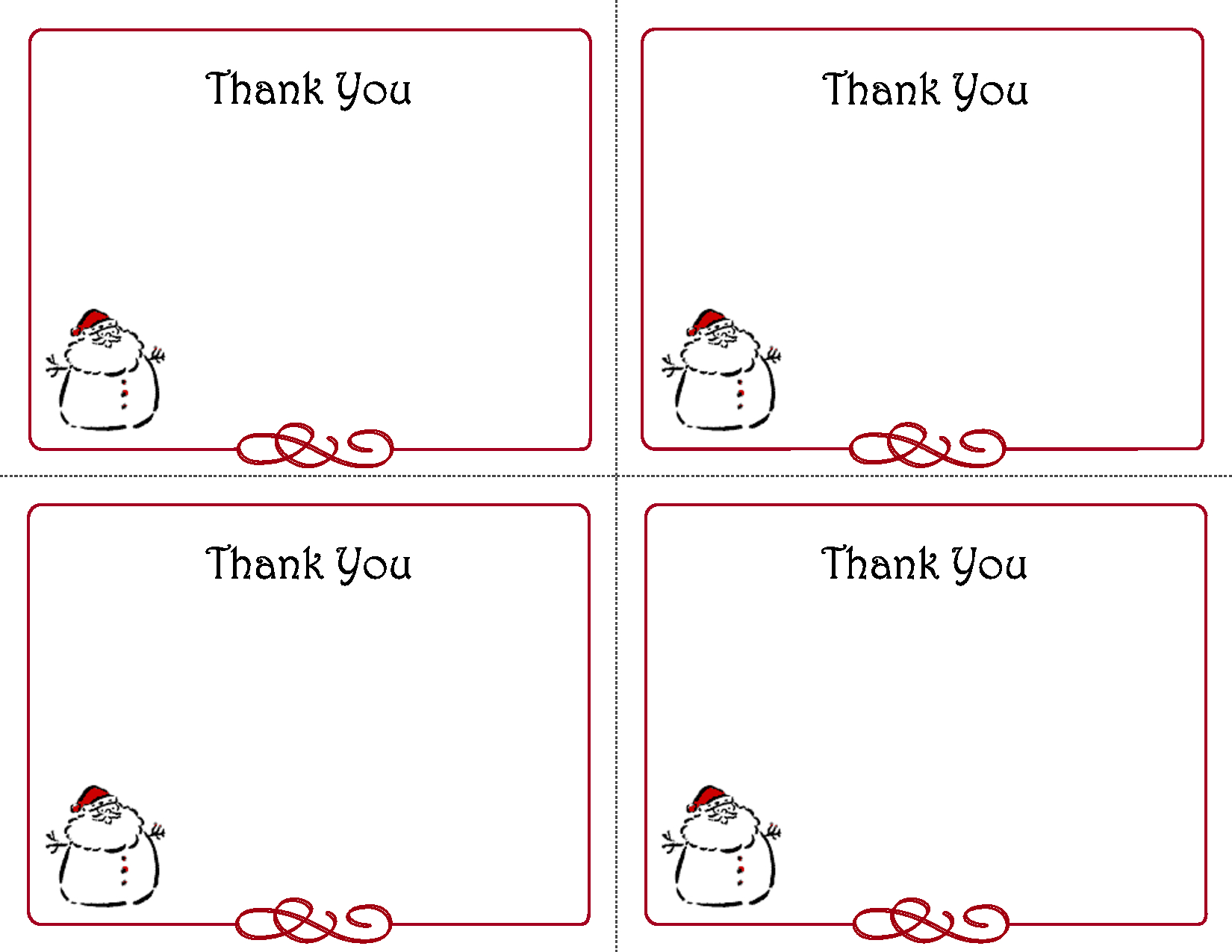 Free Christmas Thank You Notes Printable Free Printable