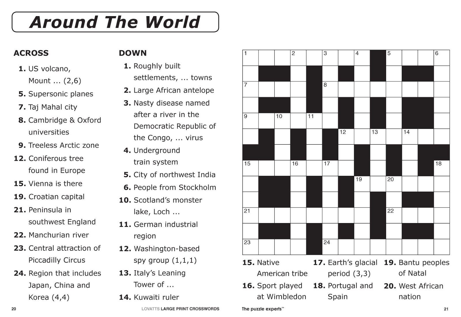 free printable daily crosswords