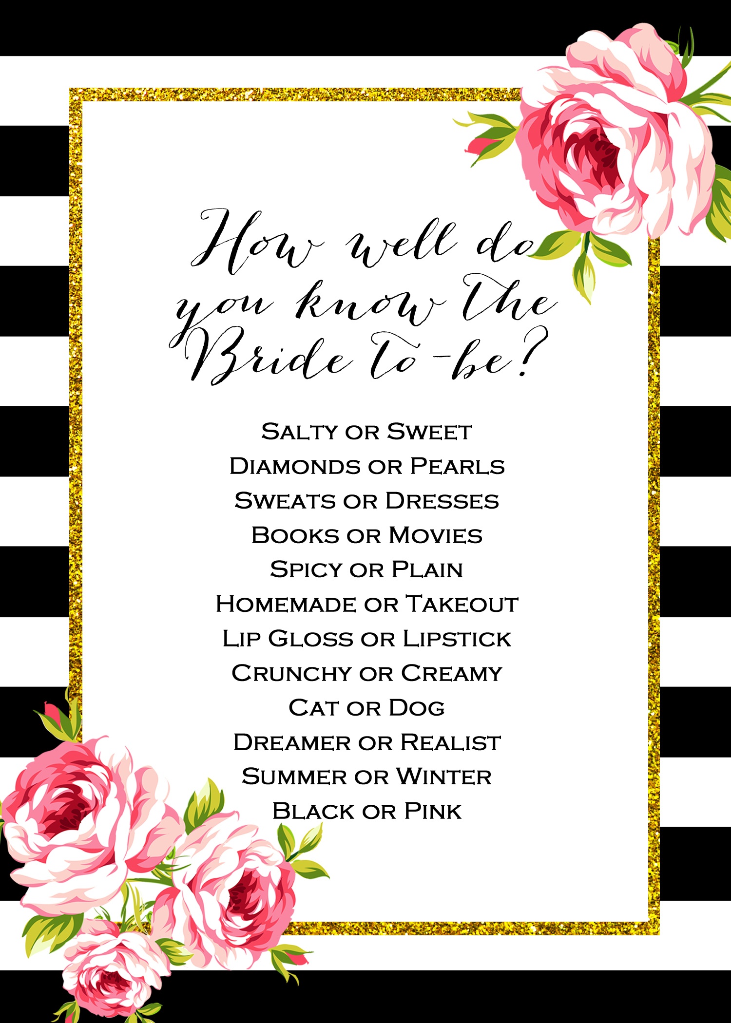 Free Don&amp;#039;t Say Wedding Game | Wedding Planning | Free Bridal Shower - How Well Does The Bride Know The Groom Free Printable