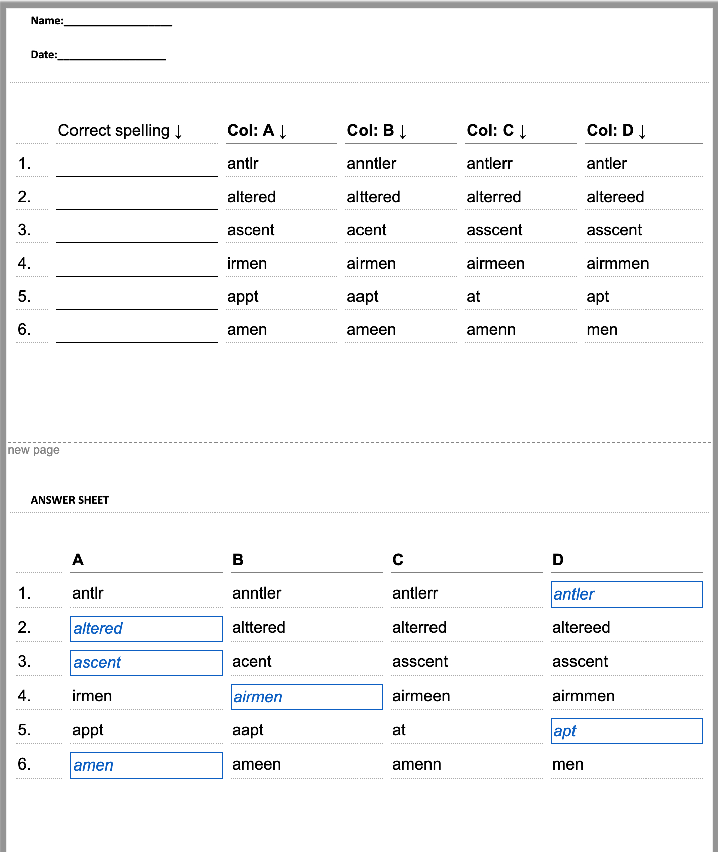 Free English Worksheet Generators For Teachers And Parents - Free Printable Spelling Worksheet Generator
