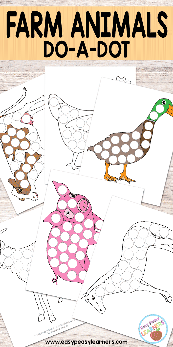Free Farm Animals Do A Dot Printables - Easy Peasy Learners - Do A Dot Art Pages Free Printable