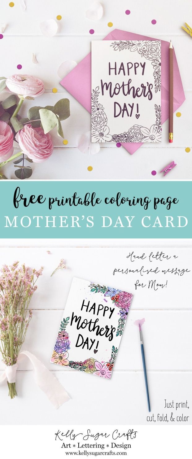 Free Floral Printable Mother&amp;#039;s Day Coloring Page Card | Cards For - Free Printable Cards For All Occasions