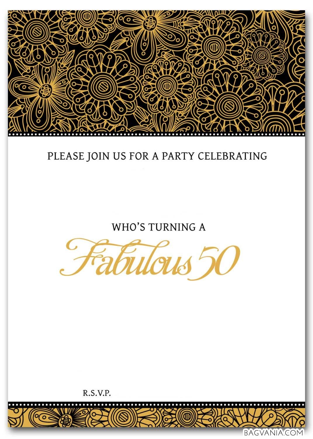 Free Free 50Th Birthday Party Invitations Wording | 50 Years Old - Printable Invitation Templates Free Download