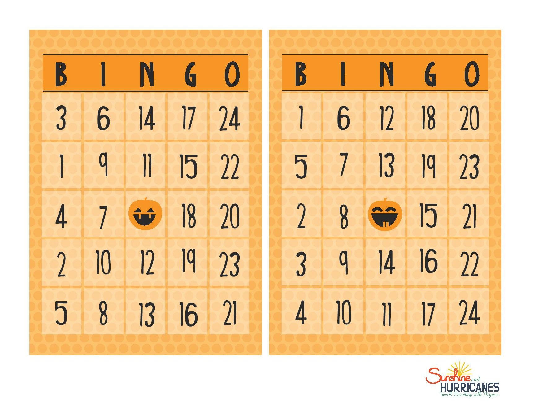 Free Halloween Printables - Bingo - Free Printable Bingo Cards With Numbers