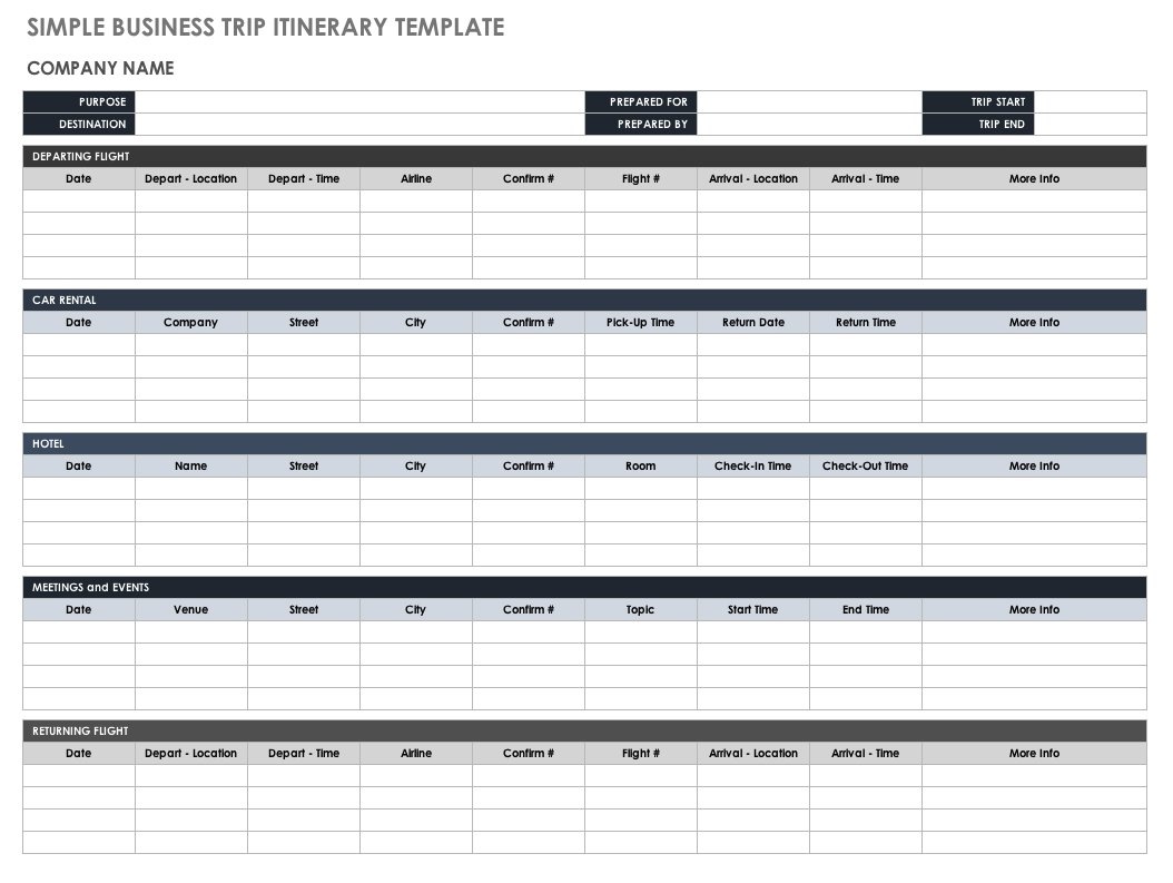 Free Itinerary Templates Smartsheet Schedule Template Planner | Smorad - Free Printable Itinerary