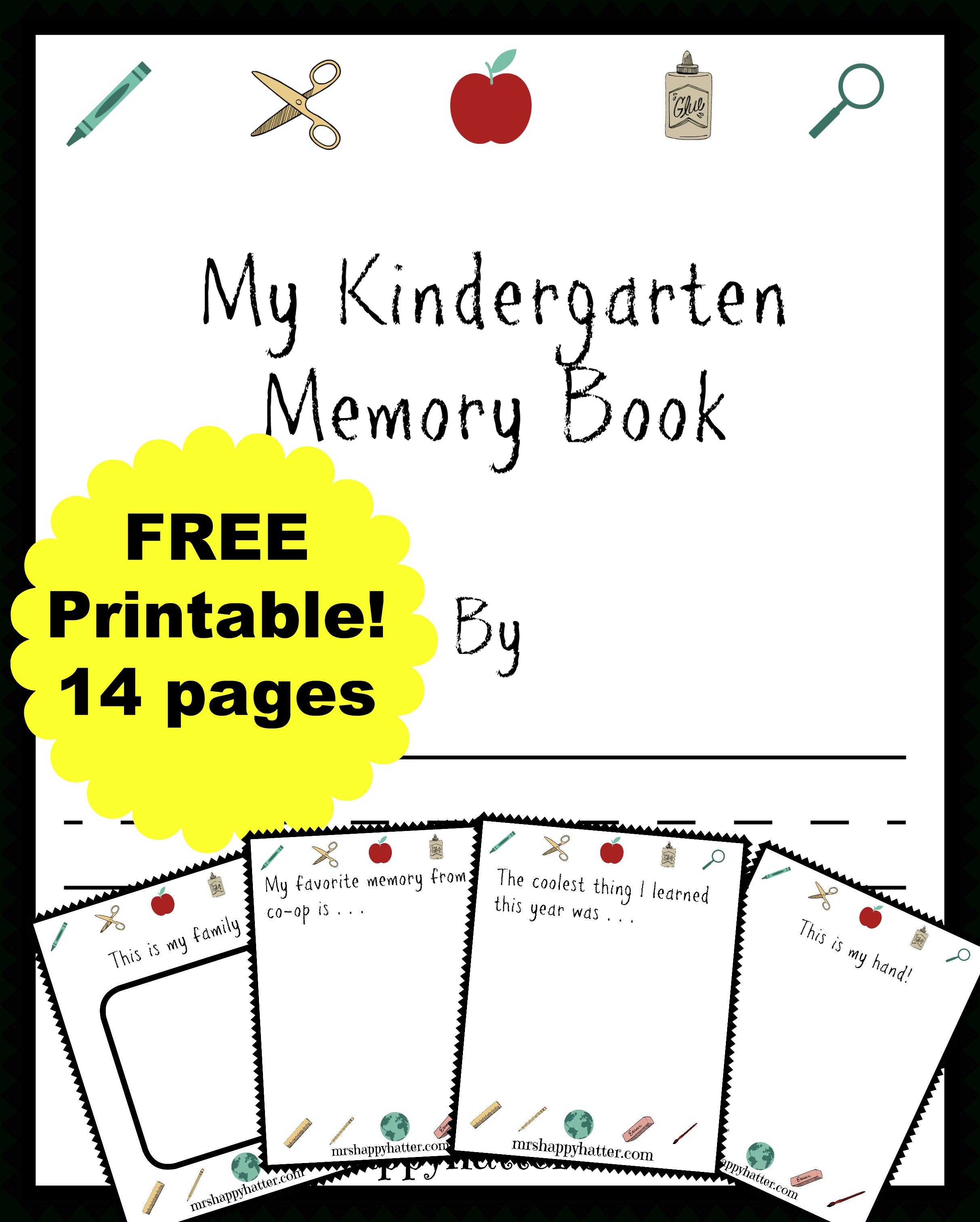 Free Kindergarten Memory Book (Homeschool Edition | Best Of Mrs - Free Printable Preschool Memory Book