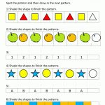 Free Kindergarten Worksheets Spot The Patterns   Free Printable Sequencing Worksheets For Kindergarten