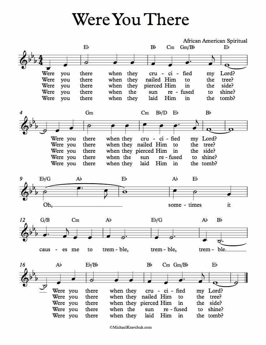 Free Lead Sheet – Were You There In 2019 | Gospel Music | Lead Sheet - Free Printable Gospel Music Lyrics