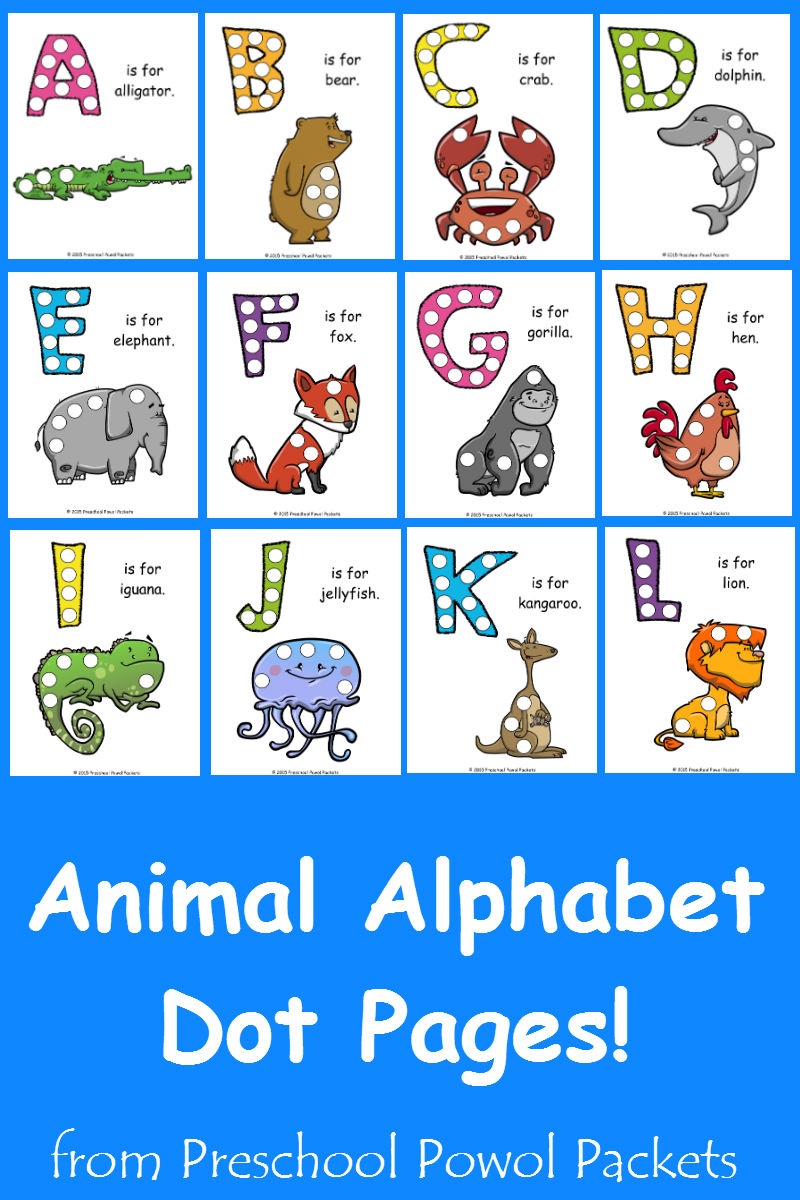 Free} Letter A Animal Alphabet Dots Printable! | Preschool Powol Packets - Free Printable Animal Alphabet Letters