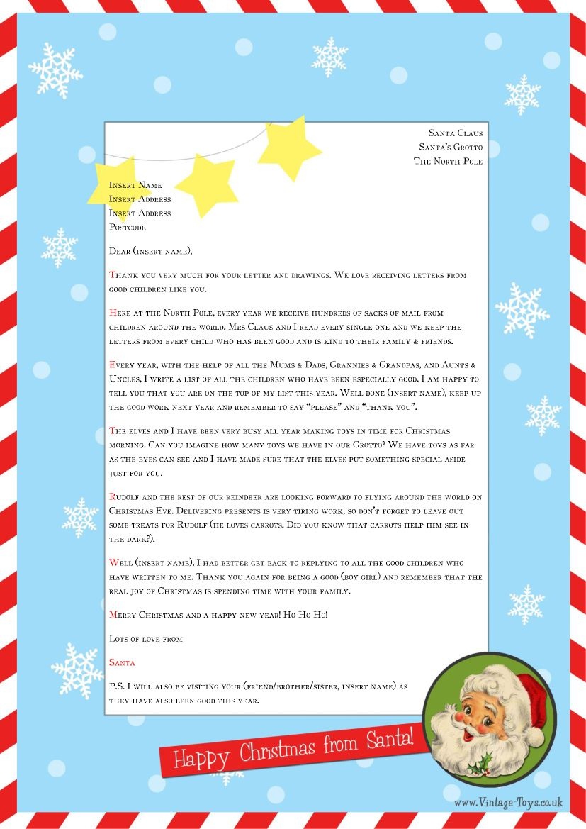 Free “Letter From Santa” Template For You To Download And Edit - Free Printable Christmas Letters From Santa