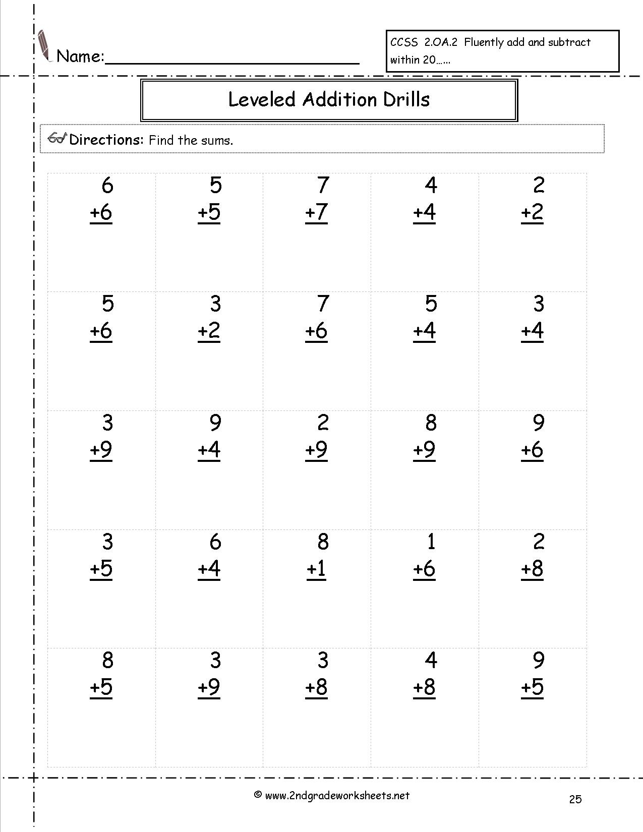 Free Math Worksheets And Printouts - Free Printable Subtraction Worksheets For 2Nd Grade