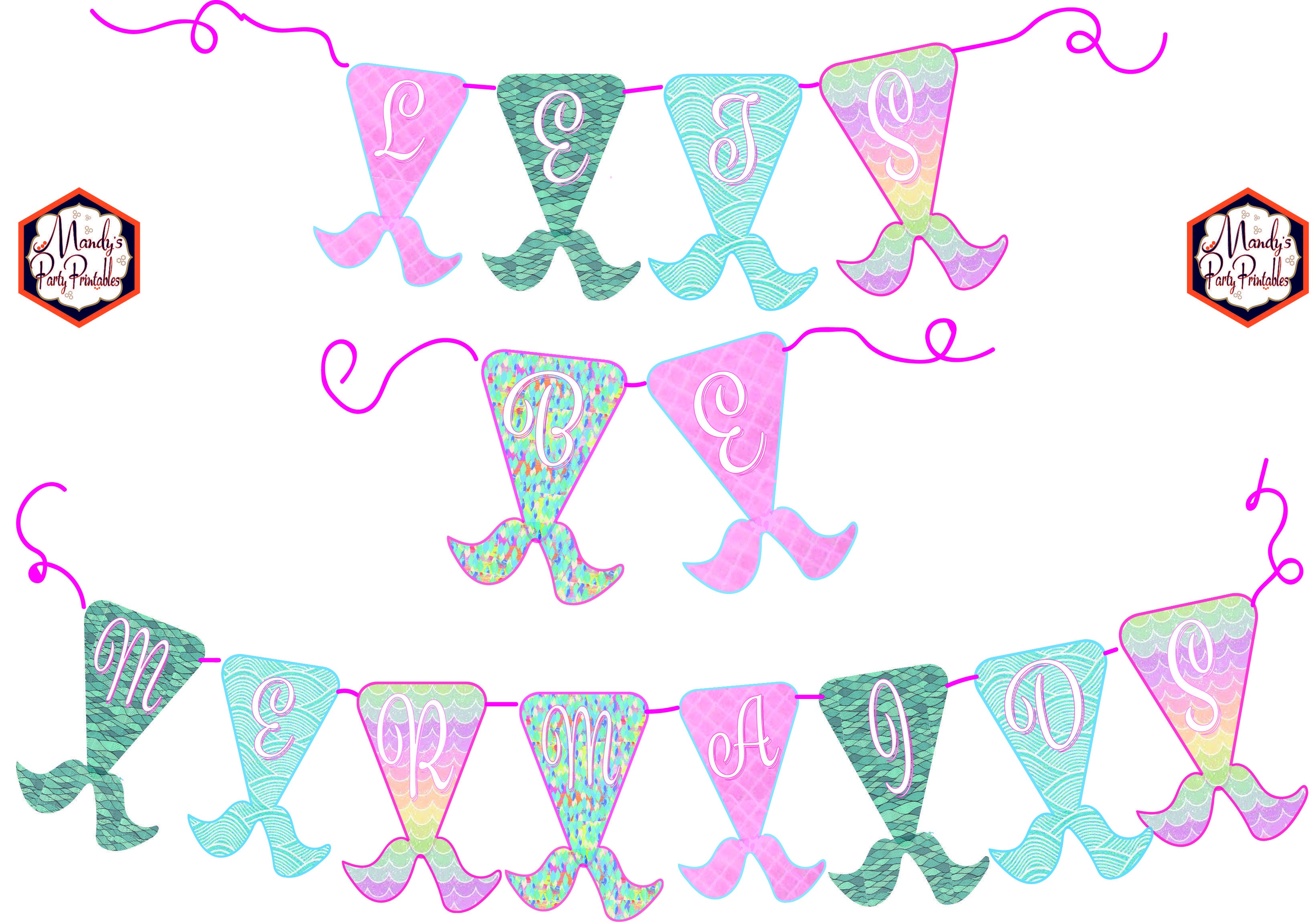 Free Mermaid Birthday Party Printables | Free Girls Party Printables - Free Printable Mermaid Thank You Cards