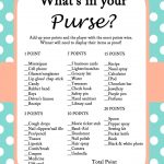 Free Mint Bridal Shower Game Printables | Nicolle | Bridal Shower   Free Printable Baby Shower Game What's In Your Purse