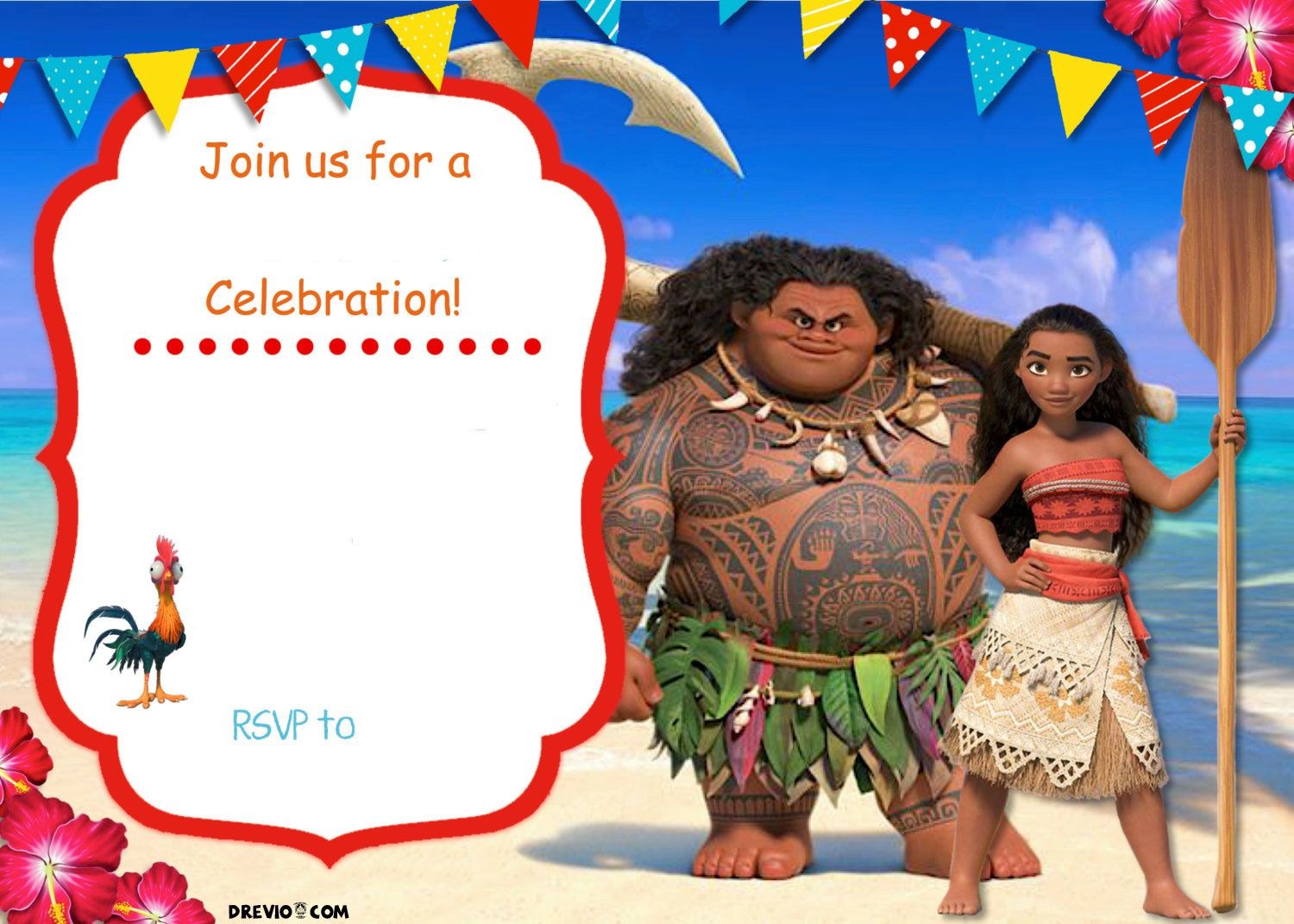 Free Moana Birthday Invitation Template | Zoey 4Th Birthday | Moana - Free Printable Moana Invitations