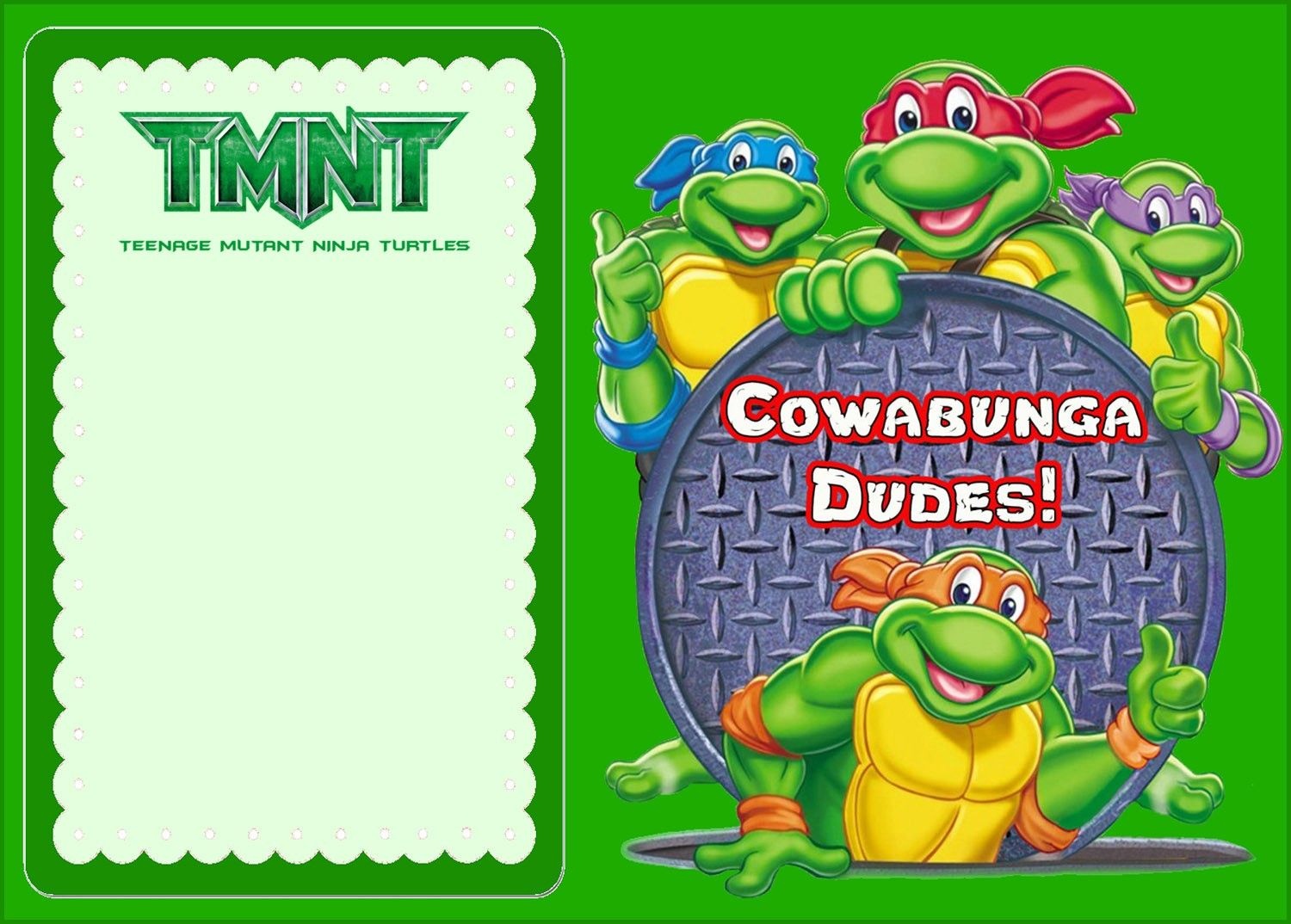 Download Free Template Teenage Mutant Ninja Turtle Birthday Party