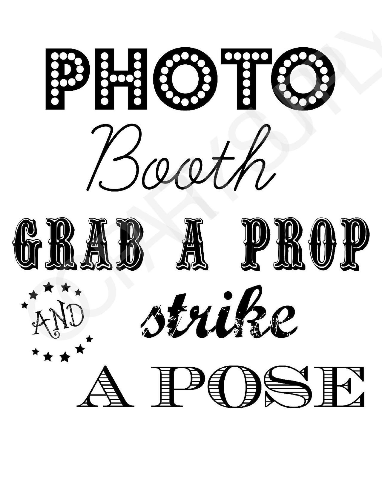 Free Printable Photo Booth Sign Printable Word Searches