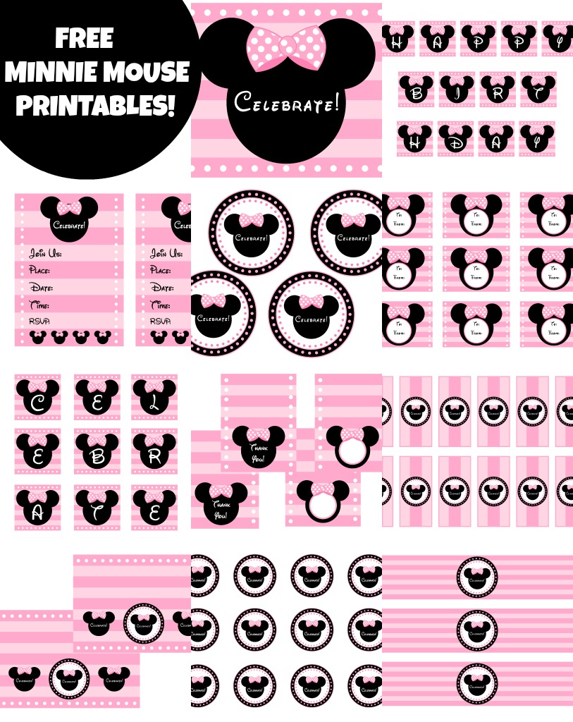 Free Pink Minnie Mouse Birthday Party Printables | Catch My Party - Free Minnie Mouse Printable Templates