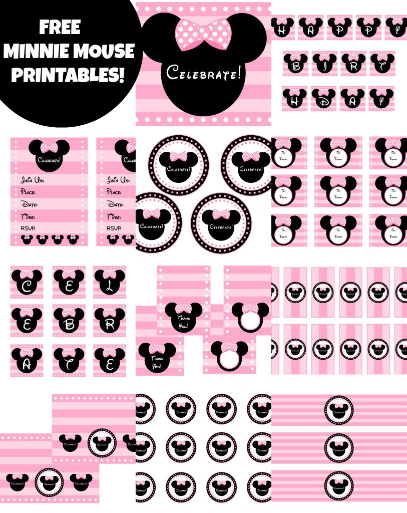 Free Pink Minnie Mouse Birthday Party Printables | Minnie ♥ Micky - Free Printable Minnie Mouse Birthday Banner