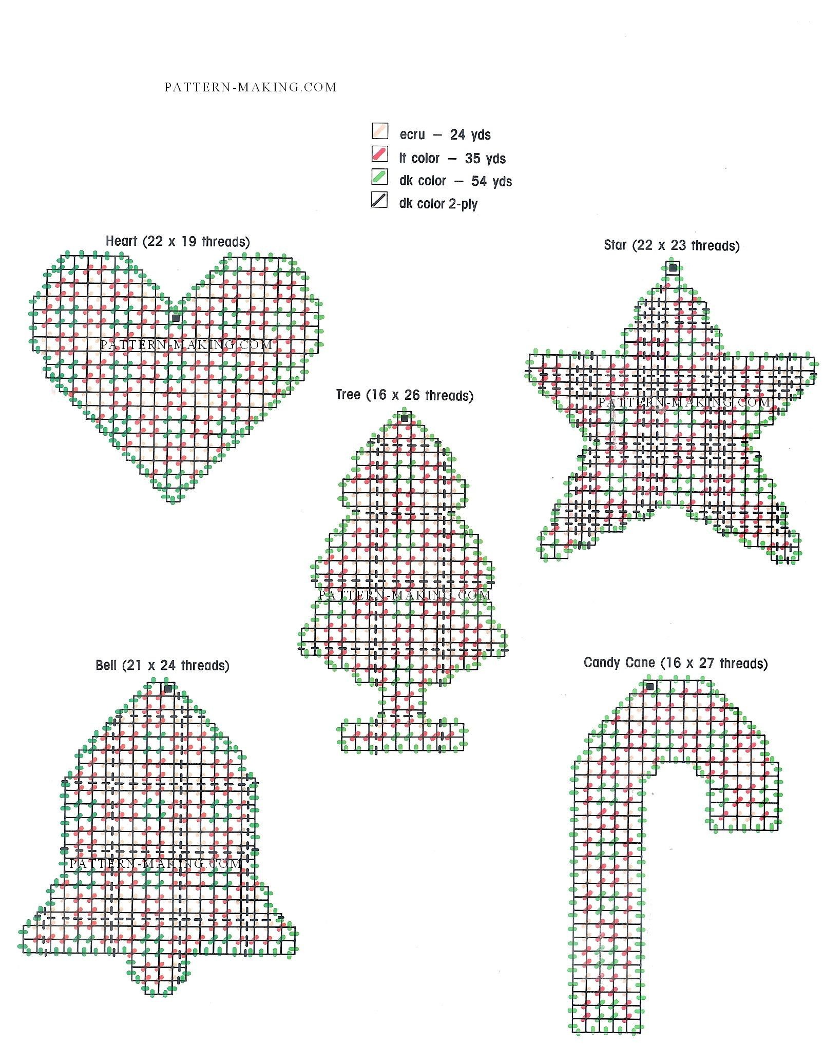 Free Plastic Canvas Magnet Patterns | Christmas Plaids - Pattern - Free Printable Plastic Canvas Patterns