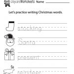 Free Preschool Christmas Writing Worksheet   Preschool Writing Worksheets Free Printable