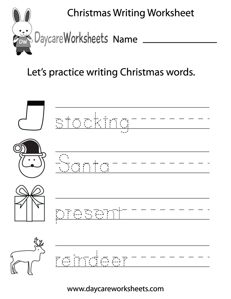 Free Preschool Christmas Writing Worksheet - Preschool Writing Worksheets Free Printable