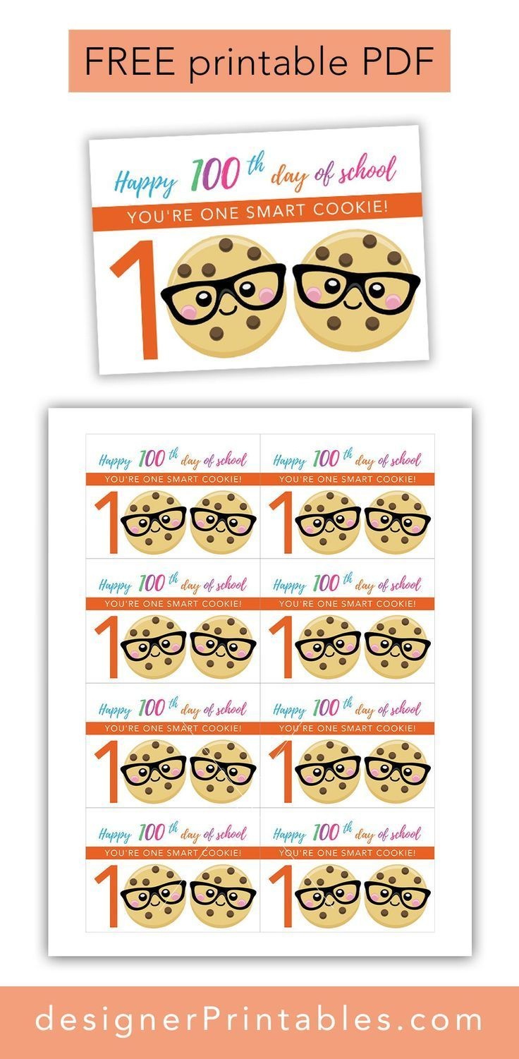 Free Printable: 100Th Day Of School - One Smart Cookie | Downloads + - 100Th Day Of School Printable Glasses Free