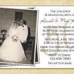 Free Printable 50Th Wedding Anniversary Invitation Templates   Free Printable 50Th Anniversary Cards
